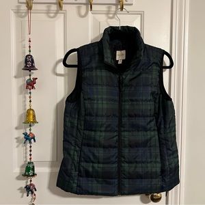 Vintage Rafaela Sport- Navy & Green Plaid Puffer Vest